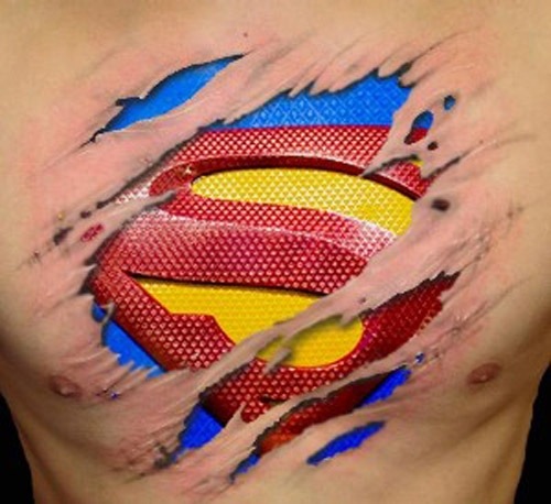 Tattoo Tuesday: Torn Superman Chest Symbol – Nerdy Ninja Platypus